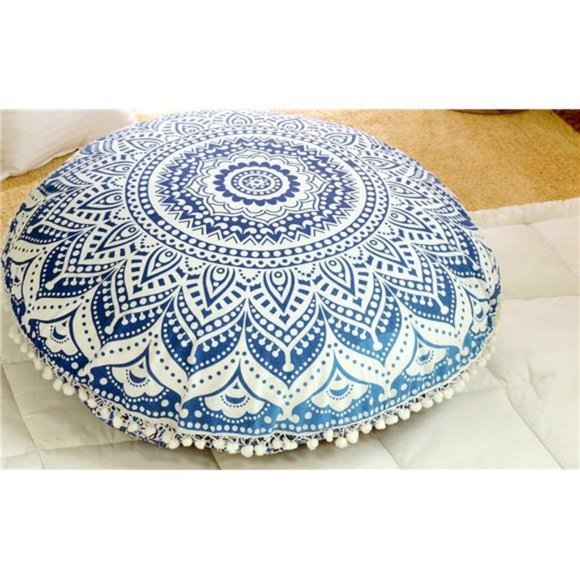 Floor Pillow Cushion Cover -Hippie Mandala Cushion Cover Large Cotton-Pouf Cover - Picture 3 of 3